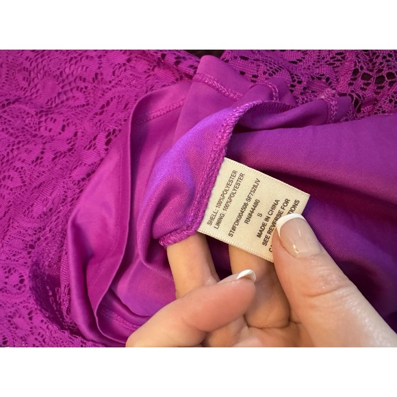 Women's Love Fire purple Lined Dress lace whimsigoth fairy beachy romantic - Picture 8 of 9